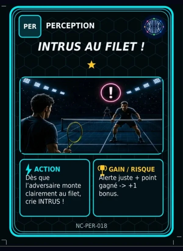 Carte NeuroCourt The Game : Perception — Intrus au filet !