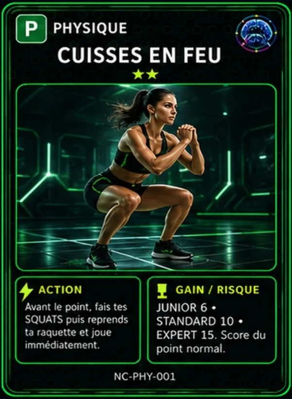 Carte NeuroCourt The Game : Physique — Cuisses en feu