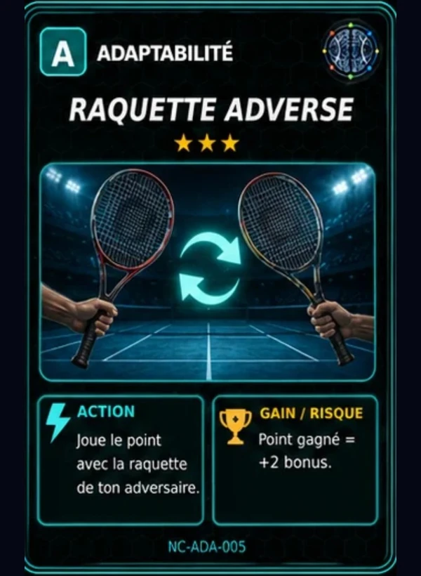 Carte NeuroCourt The Game : Adaptabilité — Raquette adverse